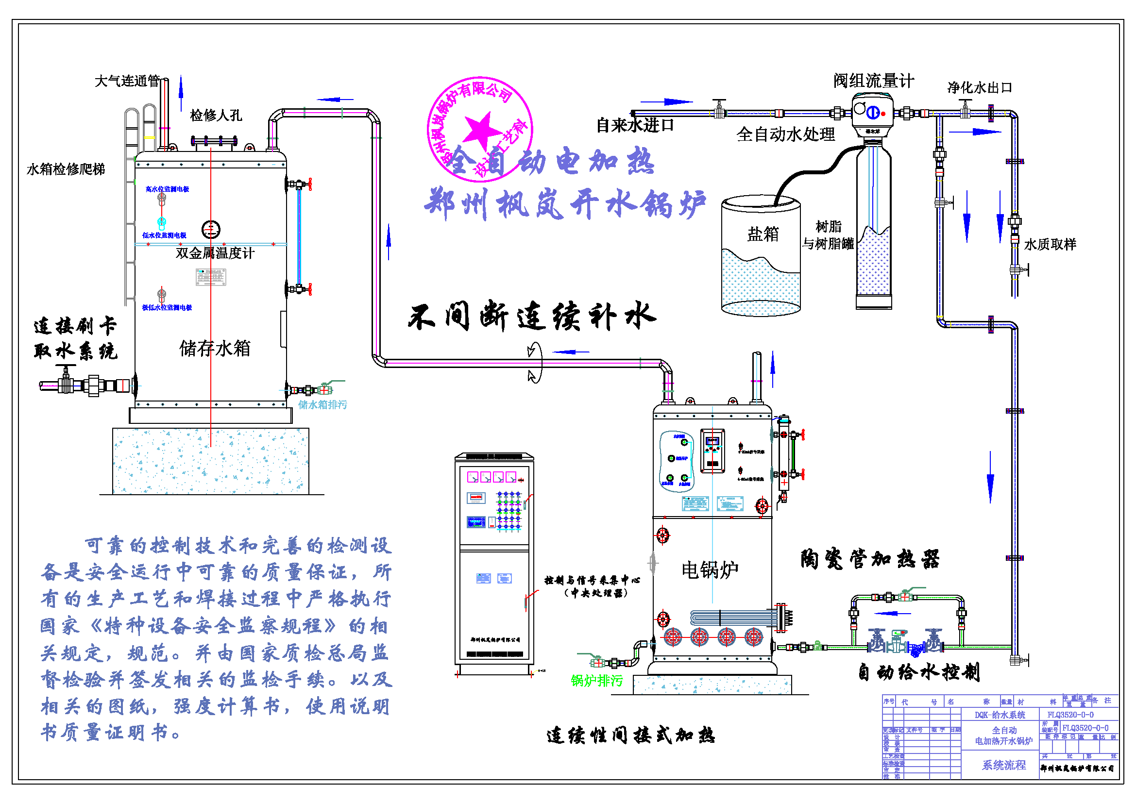 电热水锅炉系统流程