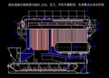 双锅筒燃煤蒸汽总图